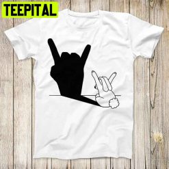 Rabbit Rock And Roll Hand Shadow Trending Unisex T-Shirt