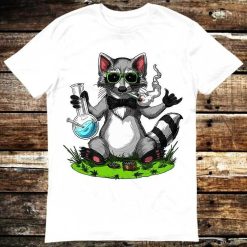 Raccoon Smoking Weed Animal Pet Lover T-Shirt