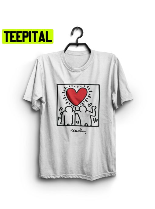 Red Heart Keith Haring Unisex Shirt