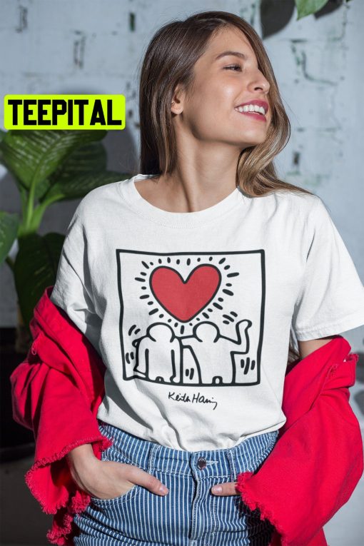 Red Heart Keith Haring Unisex Shirt