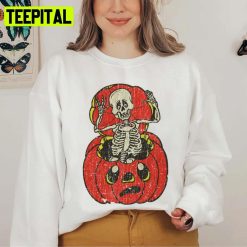 Red Pumkin Boo 80s Halloween Spooky Night Unisex Sweatshirt