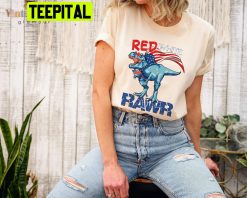 Red White & Rawr Dinosaur Unisex T-Shirt