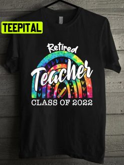 Retired Teacher Class Of 2022 Retirement Tie Dye Leopard Unisex T-Shirt