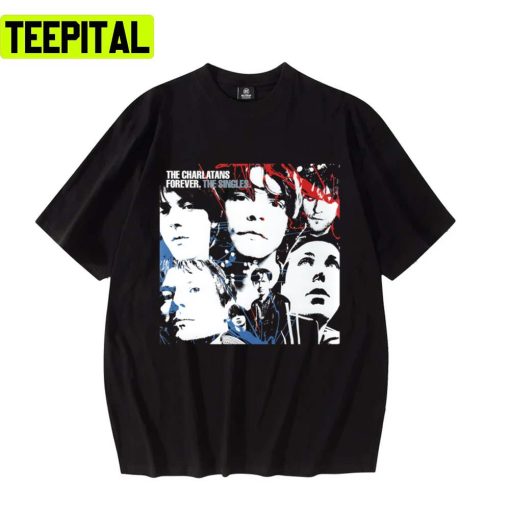 Retro 90s Album Cover The Singles The Charlatans Unisex T-Shirt