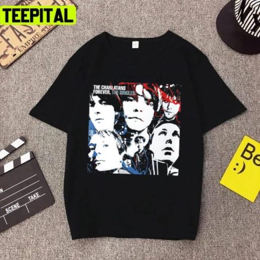 Retro 90s Album Cover The Singles The Charlatans Unisex T-Shirt