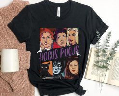 Retro Hocus Pocus Characters Binx Black Cat Billy Dani Sanderson Sisters Party Disney Halloween Unisex T-Shirt