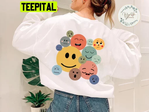 Retro Smiley Faces Emotion Unisex Sweatshirt