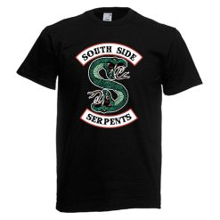 Riverdale South Side Serpents Logo Mens Black White Gray Navy T-Shirt