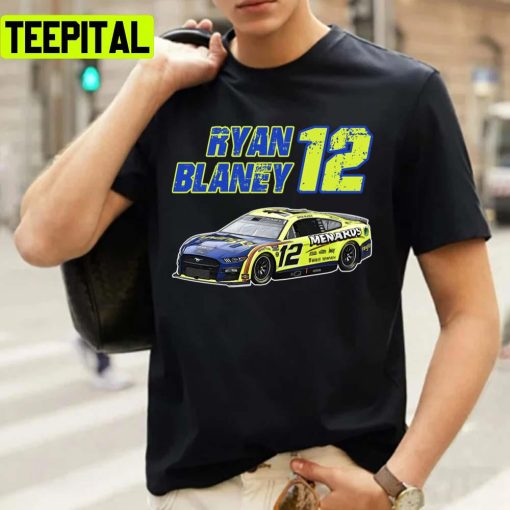 Ryan Blaney 12 Retro Nascar Car Racing Unisex T-Shirt