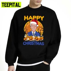 Santa Hat Christmas Funny Anti Joe Biden Halloween Spooky Night Unisex Sweatshirt