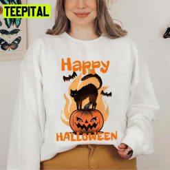 Scary Black Cat Halloween Spooky Night Unisex Sweatshirt