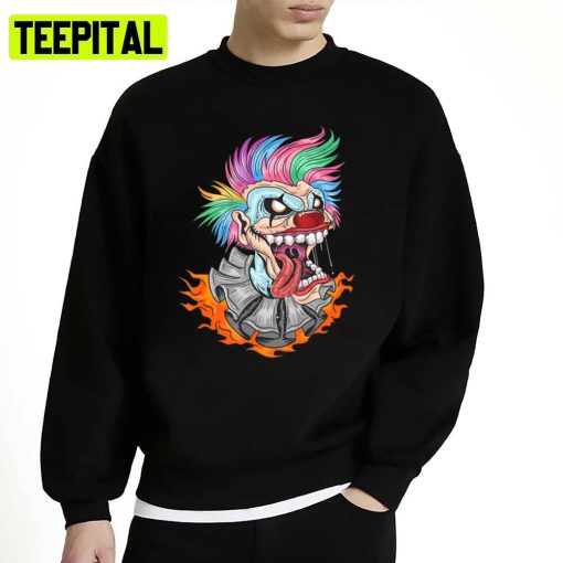 Scary Clown Mad Evil Clown Face Halloween Spooky Night Unisex Sweatshirt