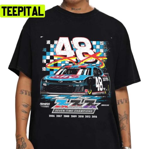 Seven Time Champions Retro Nascar Car Racing Unisex T-Shirt