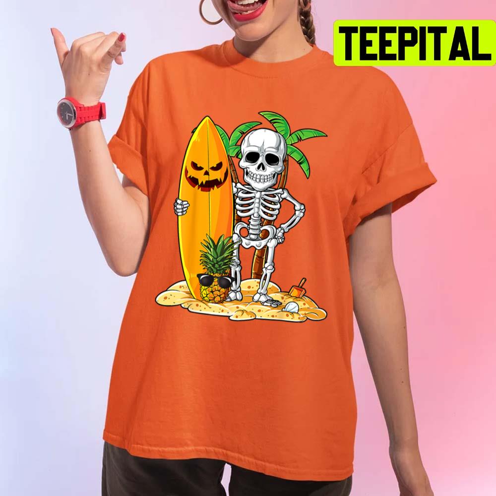 Voila Print Baseball Skeleton Halloween T-Shirt Unisex Shirt / 2XL