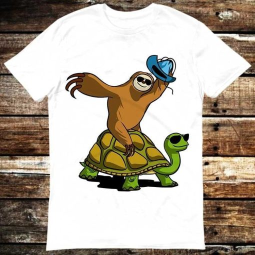 Sloth Cowboy Riding Turtle T-Shirt