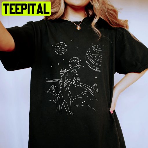 Space Girl Cute Drawing Unisex Shirt