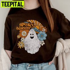 Spooky Season Halloween Retro With Ghost Trending Unisex T-Shirt