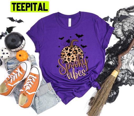 Spooky Vibes Halloween Leopard Trending Unisex Shirt