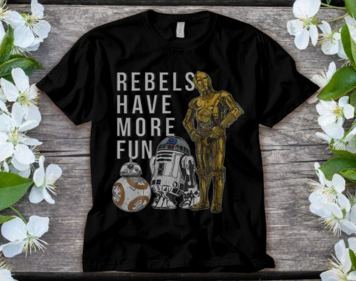 Star Wars Last Jedi Droids Rebels Have More Fun Gold Unisex Adult T-Shirt