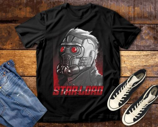 Star-Lord Guardians of Galaxy Profile Graphic Marvel Avengers Endgame T-Shirt