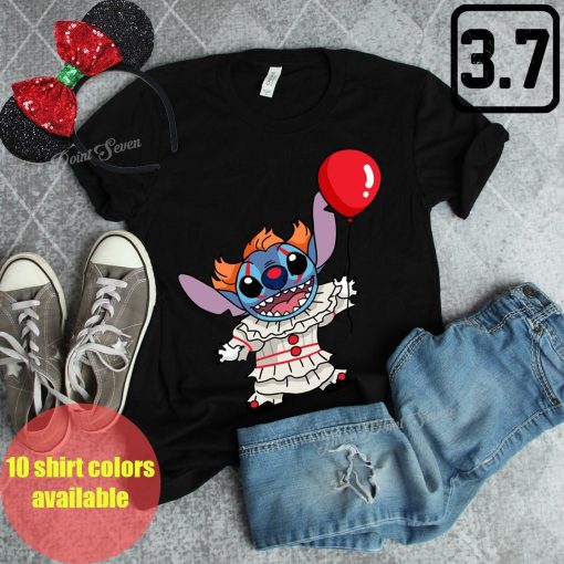 Stitch Pennywise Stitch Balloon Disney Halloween Unisex T-Shirt