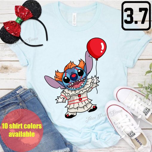 Stitch Pennywise Stitch Balloon Disney Halloween Unisex T-Shirt