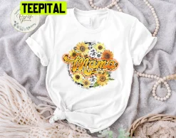 Sunflower Mama Cow Retro Unisex T-Shirt