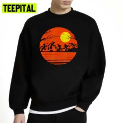 Sunset Design Disney Characters Pluto Mickey Premium Halloween Unisex Sweatshirt