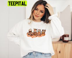 Sweatshirt Autumn Pumpkin Coffee Halloween Trending Unisex Shirt