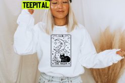 The Moon Black Cat Mystical Tarot Card Unisex Sweatshirt