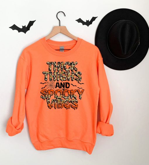 Thick Thighs And Spooky Vibes Halloween Party Spooky Season Trending Unisex Shirt