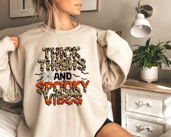 Thick Thighs And Spooky Vibes Halloween Party Spooky Season Trending Unisex Shirt