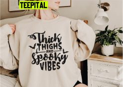 Thick Thighs And Spooky Vibes Halloween Unisex Sweatshirt