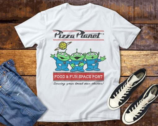 Toy Story Pizza Planet Aliens Disney T- Shirt