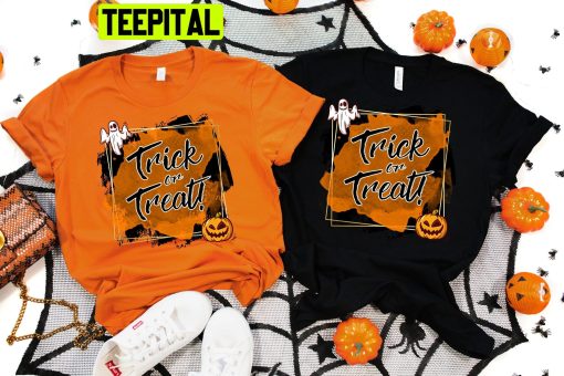 Trick Or Treat Ghost And Pumpkin Cute Halloween Unisex T-Shirt