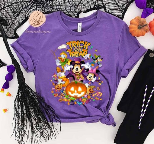 Trick Or Treat Snacks Disney Halloween Mickey Minnie Unisex T-Shirt