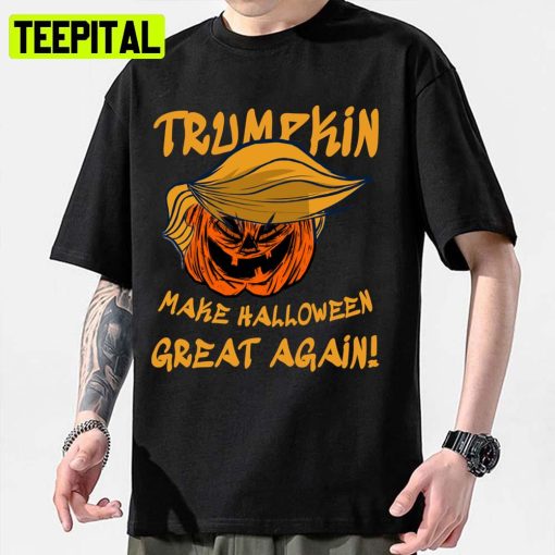 Trumpkin Make Great Again Haircarved Trump Pumpkin Llama Lauren Halloween Spooky Night Unisex Sweatshirt