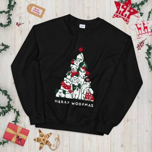 Unisex Merry Woofmas Funny Christmas Unisex Sweatshirt