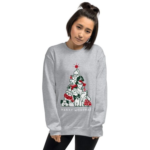 Unisex Merry Woofmas Funny Christmas Unisex Sweatshirt