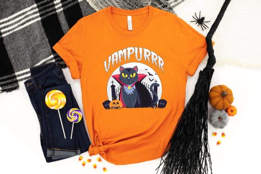 Vampurrr Vampire Cat Black Cat Cat Halloween T-Shirt