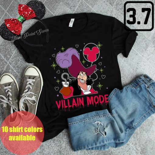 Villain Mode With Captain Hook Matching Villains Matching Vacation Disney Halloween Unisex T-Shirt