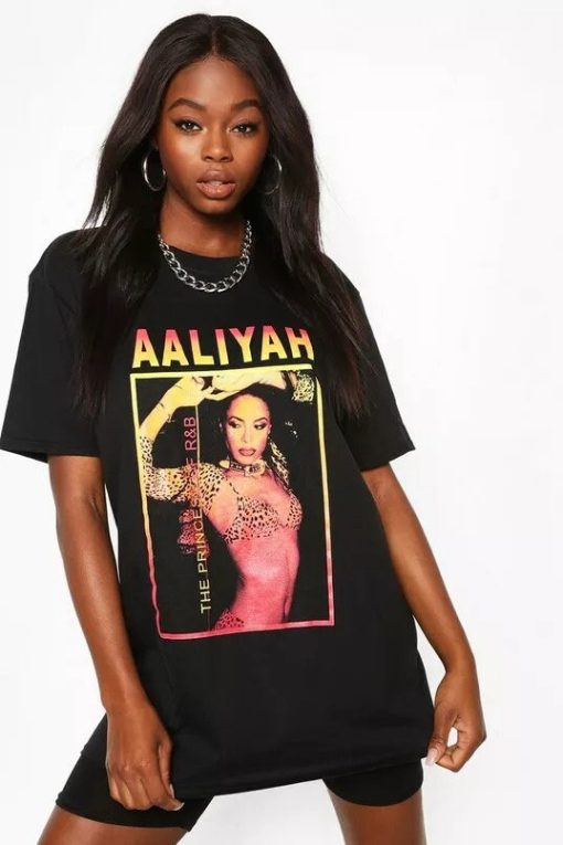 Vintage Aaliyah R&b Gold Graphic White Airbrush Aaliyah Queen Of Urban Pop Unisex T-Shirt