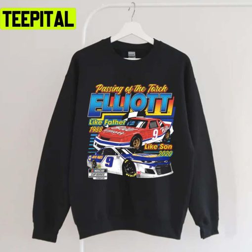 Vintage Bill Elliott 9 Retro Nascar Car Racing Unisex T-Shirt