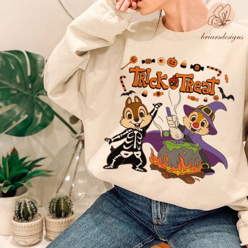 Vintage Chip N Dale Chip N Dale Trick Or Treat Double Trouble Disney Halloween Unisex Sweatshirt