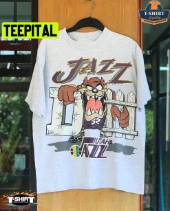 Vintage Nba Utah Jazz Looney Tunes Taz Funny Cartoon Art Trending Unisex T-Shirt