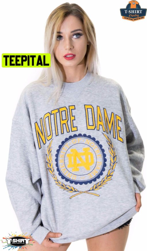 Vintage University Of Notre Dame Logo Trending Unisex Shirt