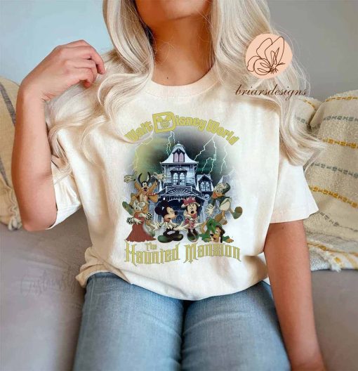 Vintage Walt World Mickey Haunted Mansion Vintage Tower Of Terror Disney Halloween Unisex T-Shirt