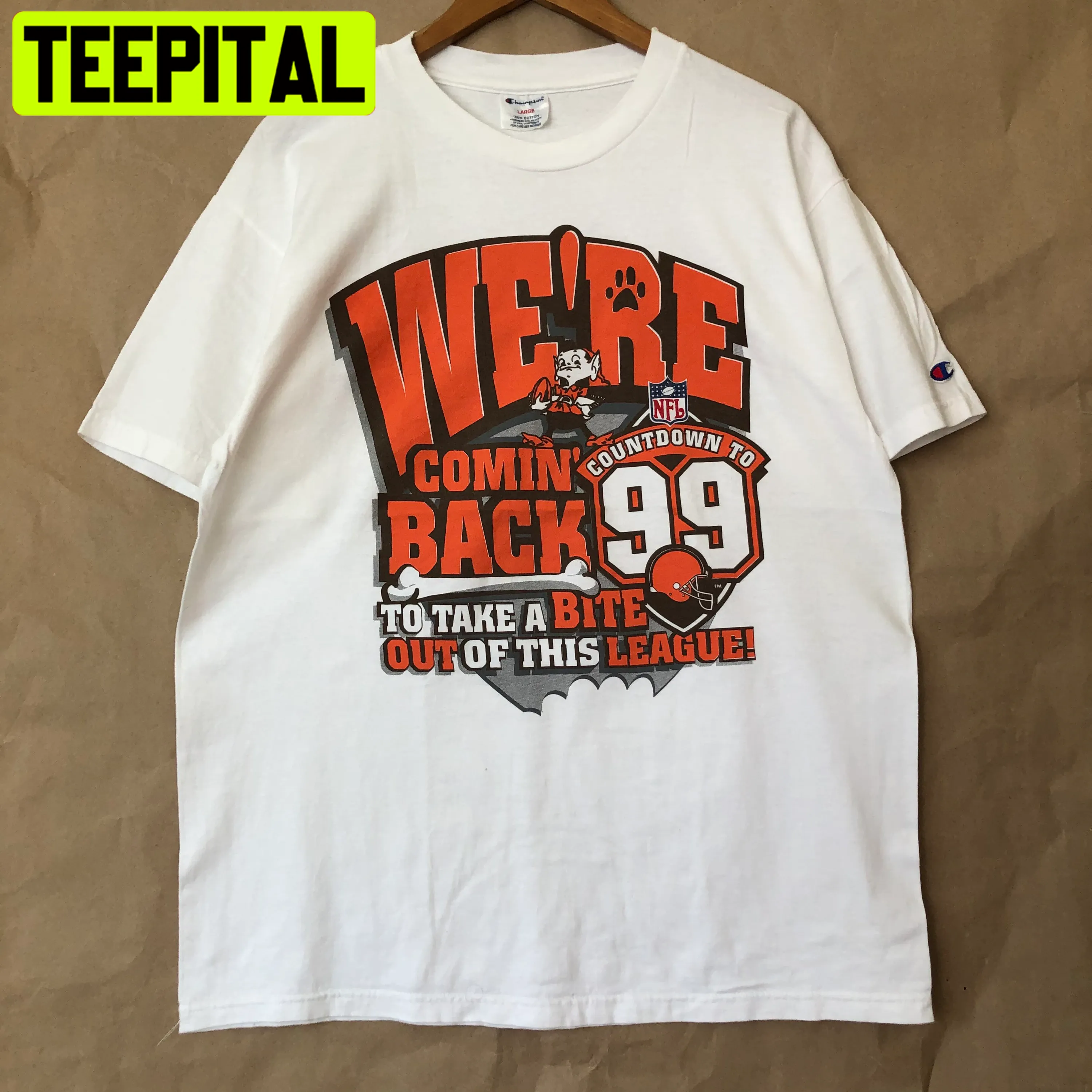 Tops, Bleached Cleveland Browns Crew