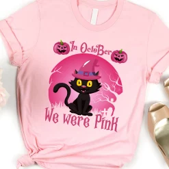 We Were Pink Ghost Face I’m A Survivor Scream Breast Cancer Disney Halloween New Art T-Shirt