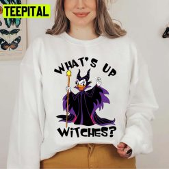 What Up Witches Donald Duck Funny Graphic Halloween Spooky Night Unisex Sweatshirt